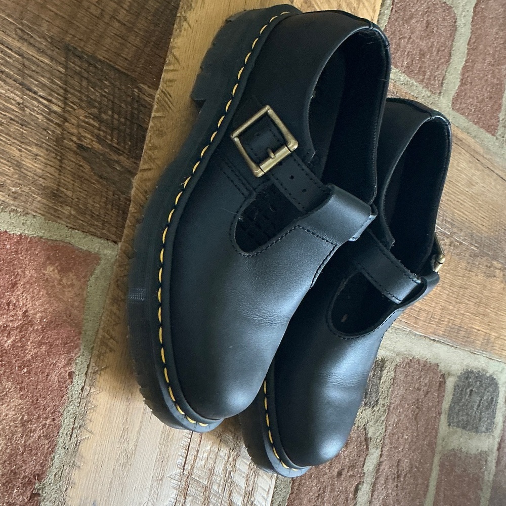 Dr. Martens Black Flats with Buckle